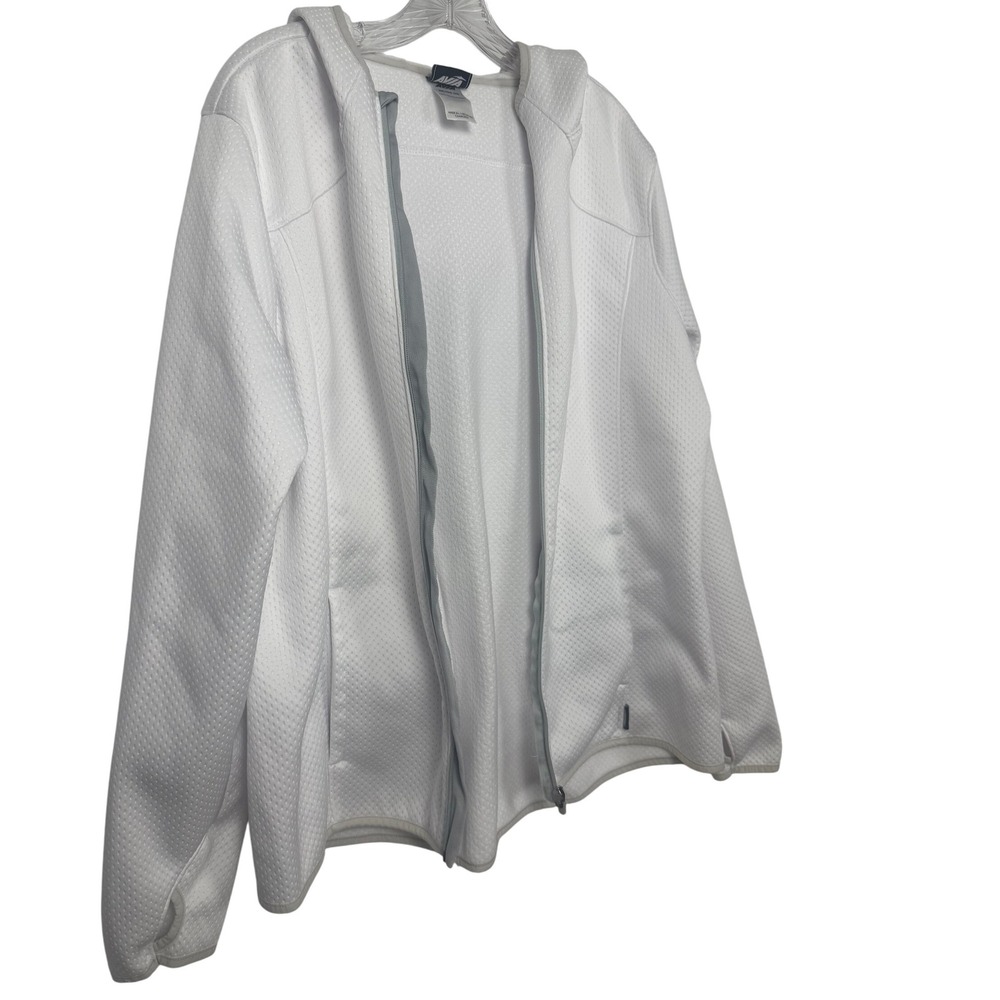 Avia White Textured Hooded Zip Up‎ Jacket Women's XXL